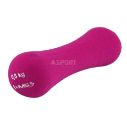 Hantel, ciężarek żeliwny, neoprenowy 0,5 kg różowy HMS