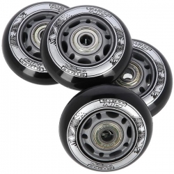 Kółka do rolek PU 64mm/82A 4szt. + łożyska ABEC9 8szt. czarne Nils