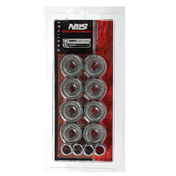 Łożyska do rolek ABEC7 CHROME 8szt. + tulejki 4szt. Nils