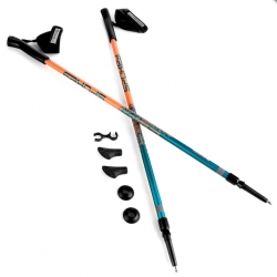 Kije Nordic Walking 105-135 cm MEADOW pomarańczowo-niebieskie Spokey