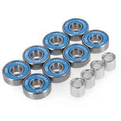 Łożyska do rolek ABEC7 RS Chrome 8szt. + tulejki dystansowe 4szt. Spokey