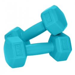 Zestaw hantli 2*1 kg - hantle cementowe niebieskie SportVida