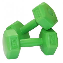 Zestaw hantli 2*2kg - hantle cementowe zielone SportVida